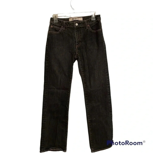 GAP Bootcut Jeans Dark Wash 6 Reg Cotton 2% Lycra Stretch Zip Fly - Picture 1 of 6
